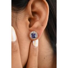 This is part of Chairish’s Fine Jewelry assortment.  Tanzanite Halo Diamond Stud Earrings in 18K Gold to make a statement with your look. You shall need stud earrings to make a statement with your look. These earrings create a sparkling, luxurious look featuring round cut tanzanite. Tanzanite brings energy, calmness and happiness into life.  Designed with round cut tanzanite with halo of diamonds in solid gold. This is a perfect Unique Gift, Bridal Shower Gift, Secret Santa Gift, Gift For Sister Diamond Stud Earrings, Diamond Stud, Secret Santa Gifts, Bridal Shower Gifts, Secret Santa, Diamond Earrings Studs, Sister Gifts, Diamond Studs, Halo Diamond