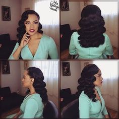 Tony Medina- Hairstylist (@hisvintagetouch) • Instagram photos and videos Long Hair Waves, Vintage Wedding Hair, Peinados Fáciles Para Cabello Corto, Black Girls Hairstyles, Hair Waves, Vintage Hairstyles