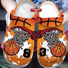 Custom Number Basketball Hoop Watercolor Clogs Shoes  041221L Lightweight construction with breathable mesh fabric provides a comfortable and flawless fit. Basketball Numbers, Basketball Custom, Shoes Crocs, Personalized Basketball, Cloth Store, Crocs Clogs, Clog Shoes, Crocs Classic Clogs, Wooden Shoes