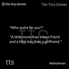 the tiny stories quote on black background