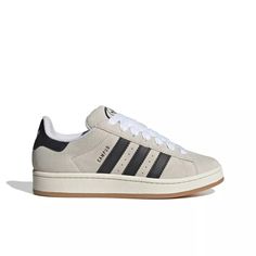 adidas Originals Campus 00s "Crystal White/Core Black/Off White" Unisex Shoe View 1 Good Is Good, Adidas Campus Shoes, Basketball Silhouette, Shoes For School, Retro Trainers, Adidas Campus 00s, Tiktok Viral, Adidas Campus, Crystal White