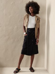 Heritage Button Skirt | Banana Republic Factory