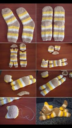 the steps to make a stuffed animal made out of socks