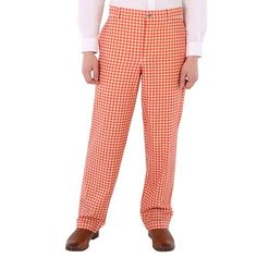 Burberry Men's Bottoms. Fashion category: Pants & Leggings. SKU: 4563541. Color: Red Pattern. Burberry Men's Red Pattern Cut-out Back Gingham Stretch Cotton Trousers. Woven from gingham stretch cotton, this pants feature back cut-out and logo-tagged press stud, zip fly closure and press-stud closure, side slip pockets and back welt pockets. 95% wool, 5% elastane. Specialist dry clean. Made in Italy. Size: 34.3.  Color: Multicolor.  Gender: male.  Age Group: adult. Burberry Mens, Burberry Pants, Men's Bottoms, Checked Trousers, Cotton Trousers, Wool Trousers, Silk Pants, Elastic Waist Pants, Red Pattern