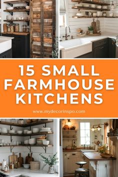 small farmhouse kitchen with lots of open shelving