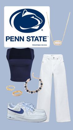 Blue Football Outfit, Navy Game Day Outfit, Penn State Dorm Room Ideas, Penn State Outfits, Blue Out Football Game Outfit, Penn State Game Day, Penn State Dorm