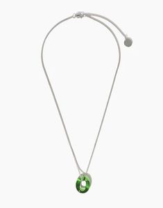 CLED In The Loop Necklace Everyday Green Glass Jewelry, Green Round Pendant Jewelry For Everyday, Everyday Green Round Pendant Jewelry, Everyday Round Glass Jewelry, Minimalist Green Glass Jewelry, Everyday Glass Jewelry With Adjustable Chain, Modern Green Round Pendant Jewelry, Everyday Glass Chain Necklaces, Everyday Glass Chain Necklace