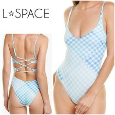 Nwot L*Space Gianna Picnic Plaid Is All About The Fit. Gold Tone Hardware Deep V Neckline Adjustable Shoulder Straps Criss-Cross Strap Detail In The Back High Cut Leg Moderate Seat Coverage 91% Nylon, 9% Spandex Hygiene Liner Is Intact Spring Gingham One-piece Swimwear, One-piece Gingham Swimwear For Summer, Summer Gingham One-piece Swimwear, L Space, High Cut, Cross Straps, One Piece Swimsuit, Womens Swim, Swimming