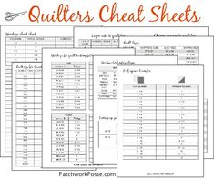 the quilter's chart sheet for quilters