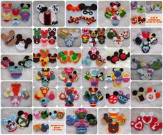 many different kinds of mickey mouse hair clips