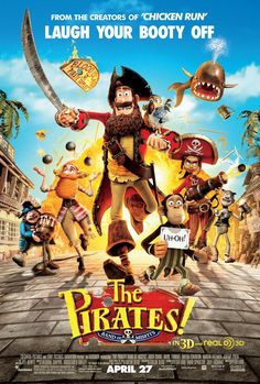 the pirate movie poster with characters in chinese and english writing on it's sides