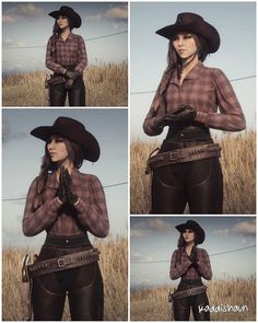 RDR2 Red Dead Redemption Online Female Character Outfit Creation Female Cowgirl Outfits, Gta 5 Outfits Female Aesthetic, Rdo Character Creation, Female Outlaw Outfits, Female Rdo Outfits, Female Farmer Outfit, Female Cowboy Outfits