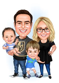 an image of a family caricature