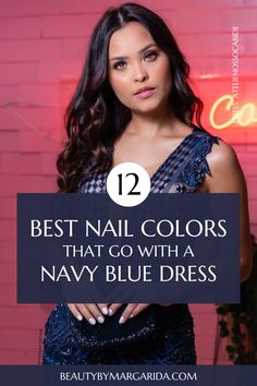 Not sure what color nail polish to wear with a navy blue dress? If that’s your case, don’t worry! Whether for a wedding or a laid-back party, I’ve got you covered with the best nail color suggestions to make you look your absolute best! Dress: Ateliê Nosso Cabide Best Nails For Navy Dress, Nail Art For Blue Dress, Nail For Blue Dress, Nail For Navy Blue Dress, Nail Polish To Go With Navy Dress, What Color Toe Nail Polish With Navy Dress, Navy Blue Dress With Accessories, Nails For Wedding Guest Blue, Mother Of Bride Nails Navy