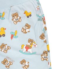 Color: Light blue Light blue set consisting of t-shirt and shorts; Short-sleeved t-shirt, with ribbed crew neck and snap button closure on the shoulder. It is embellished with Teddy Bear and pinwheel; shorts with elasticated waist. They are embellished with Teddy Bear, ducky and rocking horse all-over. 100% Cotton. Wash at 30°C. Light Blue Casual Bottoms For Playtime, Casual Light Blue Bottoms For Playtime, Playful Blue Short Sets, Kenzo Kids, Stella Mccartney Kids, Rocking Horse, Italian Luxury, T Shirt And Shorts, Unisex Baby