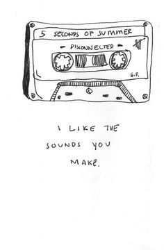 a drawing of a cassette tape with the words 5 seconds of summer printed on it