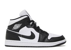 Wmns Air Jordan 1 Mid SE 'Homage' - Air Jordan - DR0501 101 - white/black/white | Flight Club Jordan 1 Mid Split, Air Jordan 1 Mid Women, Air Jordan Mid, Jordan Mid, Wmns Air Jordan 1, Jordan 1 Black, Cheap Jordan Shoes, Air Jordan 1 Mid Se, Black Jordans