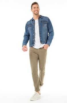 Outfits Men Streetwear, Slim Straight Pants, Chino Pants Men, Tan Pants, Pants Denim, Stylish Mens Outfits, Twill Pants