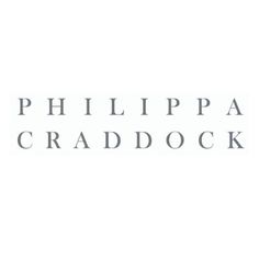 the logo for phillipa craddock is shown in black and white on a white background