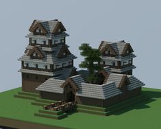 . Voxel Building, Japanese Fortress, Minecraft Wall Designs, Minecraft Wall, Resin Patio, Minecraft Mansion, Resin Patio Furniture