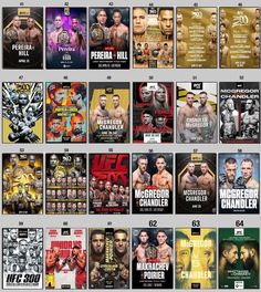 an image of many different wrestling posters