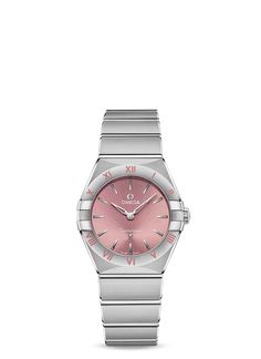 Omega Constellation Ladies, Omega Watch Women, Watch Moon, Red Leather Bracelet, Female Watch, Omega Constellation, Watch Women, Plan B