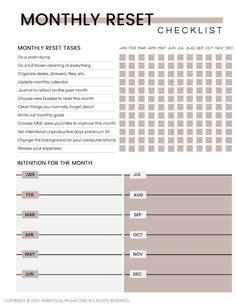 the printable checklist is shown with information for each item in this list, which includes