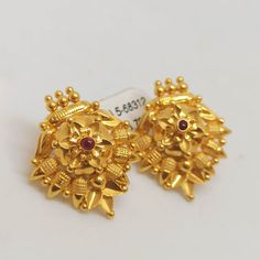 Earrings Latest Designs, Gold Studs Earrings, Earrings Latest, Gold Pendants For Men, Latest Indian Jewellery