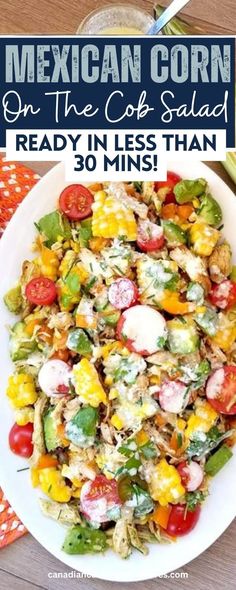 Mexican Corn on the cob salad 🥗 Corn On The Cob Salad, Cob Salad, Mexican Corn On The Cob, Sweet Corn On The Cob, Baby Tomatoes, Mexican Corn, Orange Peppers