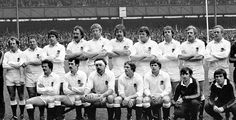 an old black and white photo of a soccer team