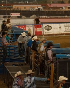 many people are sitting in the stands at a rodeo