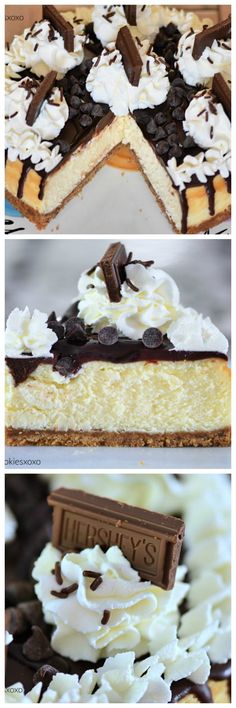 four different types of desserts with chocolate and marshmallow toppings