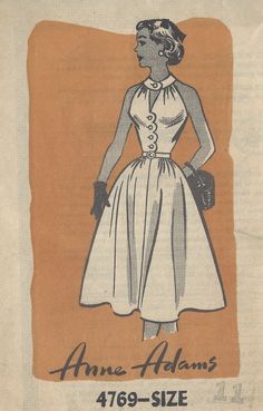 an old fashion sewing pattern for a woman's dress