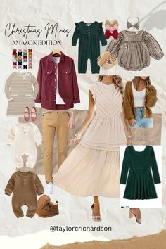 a collage of different outfits and clothes for children