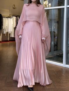 Pink Solid Color A-Line Pleated Dress  Material : Dacron,Style : Long Sleeves,Feature : Pleated,Solid Color,Neckline : Round-neck,Occasion : Evening,Casual,Vacation,Seasons : Spring,Summer,Autumn,Type : Maxi Dresses,Evening Dresses,Color : PINK,Size : S,M,L,XL,Warm tips1. Please measure your body data accurately and refer to the size chart to choose the right size;2. Due to manual measurement of size data may exist 1-3 cm error;3. Due to the different display effect of the equipment may exist color difference;Size TableReal Pictures Prom Dresses Long Sleeve Pink, Luxury Floor-length Evening Dress With Pleated Back, Long Pink Dress Long Sleeves, Luxury Pink Maxi Dress For Eid, Cute Simple Prom Dresses Long Sleeve, Blush Pink Formal Dress Long Sleeve, Luxury Dresses For Eid With Long Skirt, Hijab Friendly Evening Dress, Luxury Full-length Dress With Pleated Back