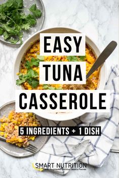 easy tuna casserole recipe with 5 ingredients and 1 dish