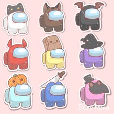 the stickers have different types of animals on them