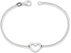 Dainty Open Heart Adjustable Bracelet, Heart-shaped Sterling Silver Name Bracelet, Sterling Silver Heart Name Bracelet, Everyday White Gold Sterling Silver Heart Bracelet, Elegant Sterling Silver Heart Bracelet Nickel Free, Elegant Sterling Silver Nickel-free Heart Bracelet, Elegant Nickel-free Sterling Silver Heart Bracelet, Dainty Silver Open Heart Bracelet, White Gold Sterling Silver Heart Charm Bracelet