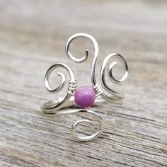 Gemstone Rings Diy, Boho Statement Ring, Wire Creations, Making Rings, Hippie Ring