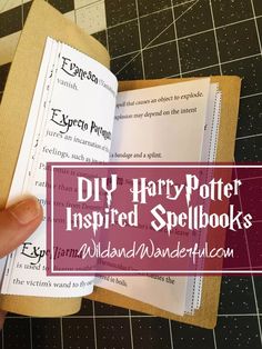 harry potter inspired spellbooks with text overlay