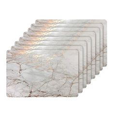 white marble coasters with gold veining set of 6 - image 1 of 4