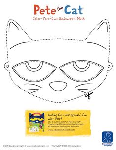 a paper cut out of a cat's face with the words pete the cat on it