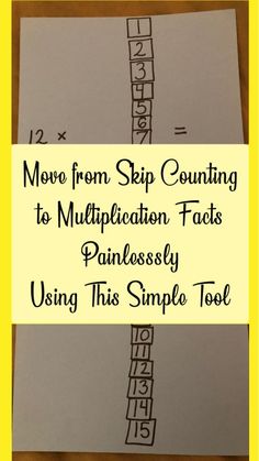 a cross made out of paper with the words move from step counting to multiplication