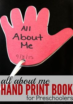 an all about me hand print book for preschoolers