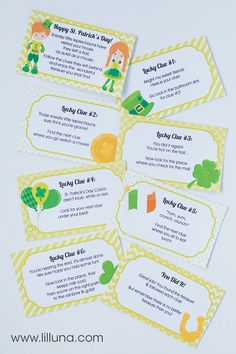 st patrick's day party ticket cards