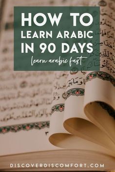 an open book with the title how to learn arabic in 90 days