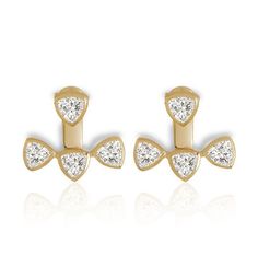 Lili #EarJacket #Earrings $127 #BonheurJewelry #Jewelry #SterlingSilver #18K #Gold #Swarovski #CubicZirconia #CZ Classic Gold Diamond Ear Climbers, Classic Gold Ear Climbers For Anniversary, Gold Diamond Ear Climbers For Gifts, Diamond Gold Ear Climbers As Gift, Elegant Gold Ear Climbers With Prong Setting, Gold Prong Setting Ear Climbers For Gift, Elegant Gold Cubic Zirconia Ear Climbers, Formal Gold Cubic Zirconia Ear Climbers, Gold Cubic Zirconia Ear Climbers For Formal Occasions