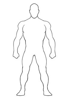 the outline of a man's body in black and white