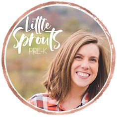 a woman smiling with the words little sprouts prek in front of her