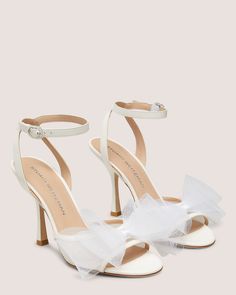 BLUSHING BOW 100 SANDAL | Stuart Weitzman Mesh Bows, Work Essentials, Icon Collection, Capsule Collection, Bow Detail, Stiletto Heel, Exclusive Collection, Stuart Weitzman, Pumps Heels